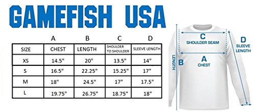 GAMEFISH USA Kid's UPF 50 Long Sleeve Microfiber Moisture Wicking  Performance Fishing Shirt Scuba Diving Tank, White, Medium