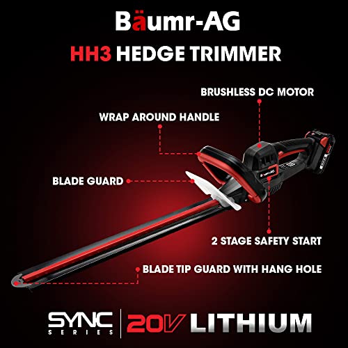 BAUMR-AG 20V Cordless Line Trimmer Electric Whipper Snipper &