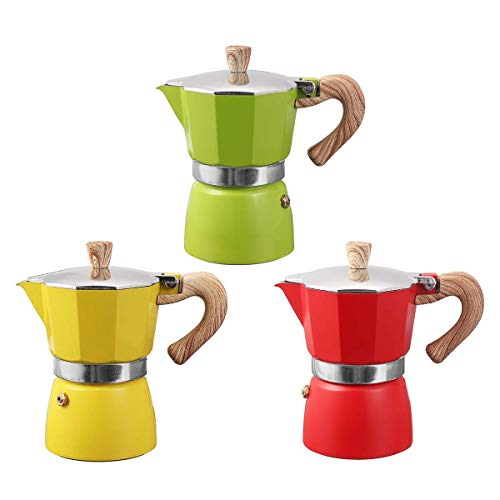 GROSCHE Milano Stovetop Espresso Maker Moka Pot 6 Cup, 9.3 oz, Red - Cuban Coffee  Maker Stove top coffee maker Moka Italian espresso greca coffee maker  brewer percolator 