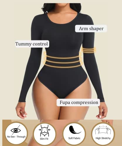 Soo Slick Seamless Bodyshaper Bodysuit for Women - Full Body Shapewear Body  Sculpting Suits Sleeveless Round Neck