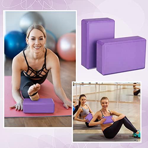 Yoga Blocks 2 Pack with Strap. Eco Friendly Nontoxic EVA Yoga Block Set  9x6x4. Foam Bricks for Yoga, Pilates and Dance. Yoga Accessories for  Practice.