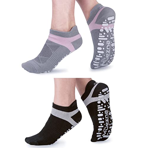 Aofa 1 Pair Non-slip Grip Socks Yoga Pilates Hospital Socks Cushioned Sole  Grip Socks for Men Women Pilates Barre