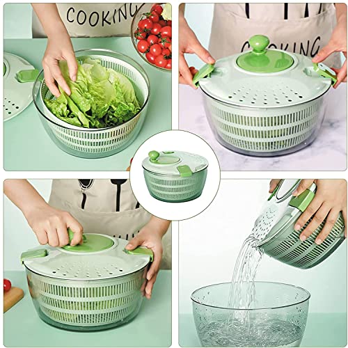 Salad Spinner Large 5.28 Qt Lettuce Spinner Fruit Washing Vegetable Dryer  Green