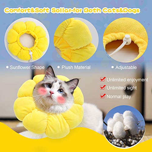 ComSaf Soft Cat Recovery Collar, Protective Adjustable Pet Cone Collar for  After Surgery, Comfortable Lightweight Elizabethan Collar for Cat Kitten