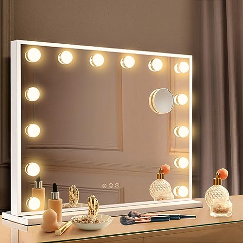 Large vanity makeup mirror deals with lights