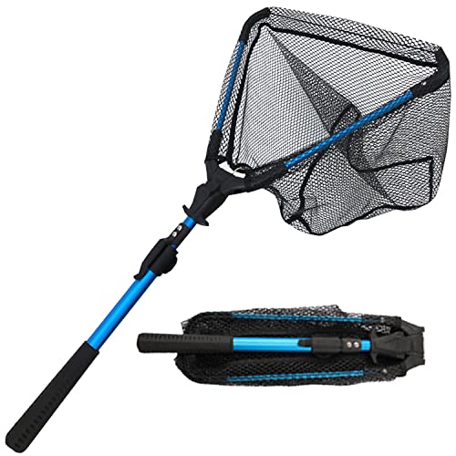 Fishing net, Foldable Collapsible Telescopic Pole Handle, Durable Nylon  Material net for Safe Fishing or Release