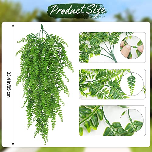 HO2NLE 12 Pack 84 Feet Artificial Fake Hanging Vines Plant Faux Silk Green  Leaf Garlands Home Office Garden Outdoor Wall Greenery Cover Jungle Party  Decoration