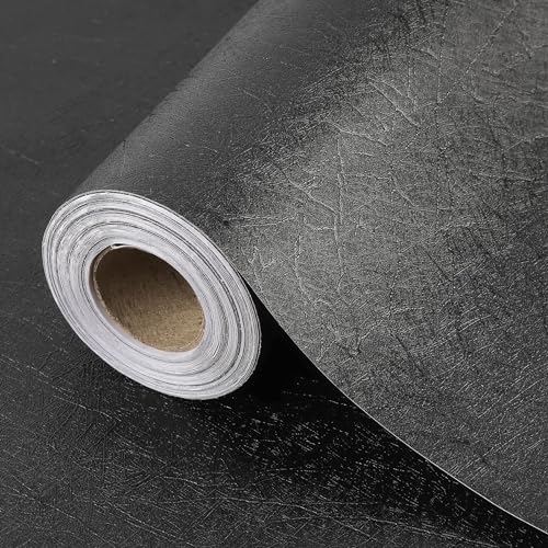 LOVADA Peel and Stick Wallpaper Grey Grass Cloth Wall Paper - 15.7