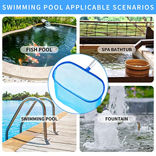 Pool Skimmer Net with Solid Plastic Frame, Pool Nets for Cleaning Leaf of  Swimming Pools