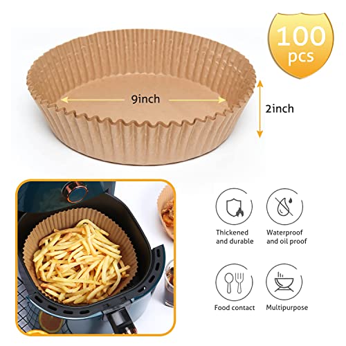 Ailifeer Air Fryer Disposable Paper Liner, Natural Baking Parchment Paper  Air fryer liners,Thickened Oil-Proof High Temperature,for Air