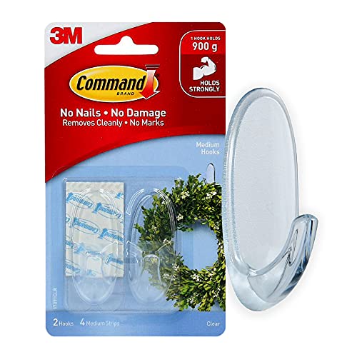 Command Clear Cord Clips, 13 Clips, 16 Strips (CL017-13NA)