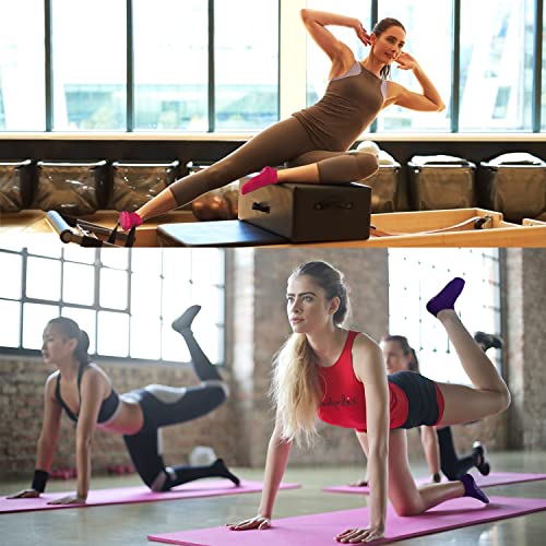Pilates Ballet Barre Yoga Socks - Elutong 4 Pack Non Skid Slip Sticky  Grippers Socks for Women