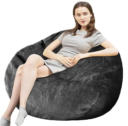 HABUTWAY Bean Bag Chair, Giant Bean Bag Chair with Washable Corduroy Cover  Ultra Soft, Convertible Bean Bag from Chair to Mattress, Huge Cordoroys