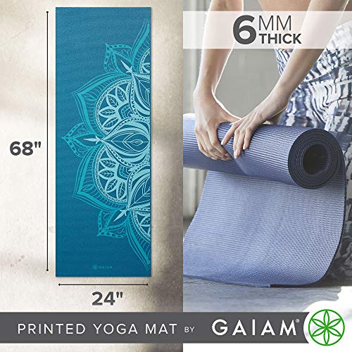 Gaiam Yoga Mat Premium Solid Color Non Slip Exercise & Fitness Mat