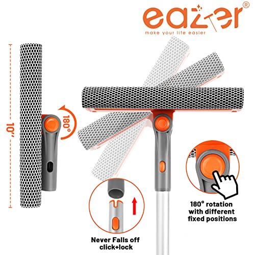 eazer Squeegee Window Cleaner 2 in 1 Rotatable Window Cleaning Tool Kit  with Extension Pole, 62