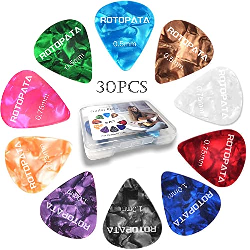 Donner Celluloid Guitar Picks 16 Pack with Case Includes Thin, Medium,  Heavy & Extra Heavy Gauges 