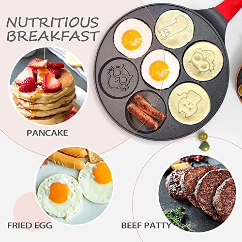 CAINFY Pancake Pan Maker Nonstick Induction Compatible, 10.5 Inch Mini Non  Stick Silver Dollar Grill Blini Griddle Crepe Pan,7 Molds Cake Egg Cooker  Skillet for Kids Gifts 7-cup 