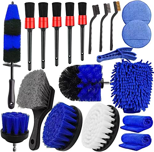 27Pcs Car Wash Cleaning Kit with Foam Gun, Car Detailing Kit, Auto Detail  Supplies Tools With Wheel Drill Brush Set, Car Polishing Kit, Car Detailing