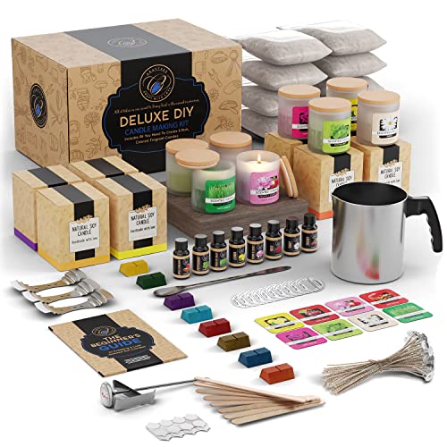 Candle Making Kit Supplies Includes Soy Wax, Scents, Frosted Glass Jars,  Wicks, Dyes, Melting Pot, Gift Box & More DIY Arts and Crafts