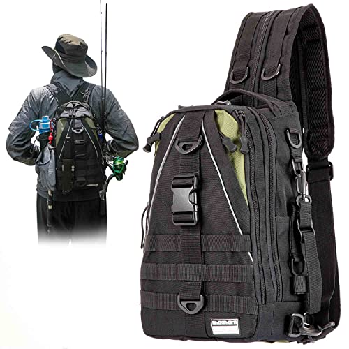 Rodeel Fishing Tackle Sling Shlouder Backpack,Cross Body Sling Bag