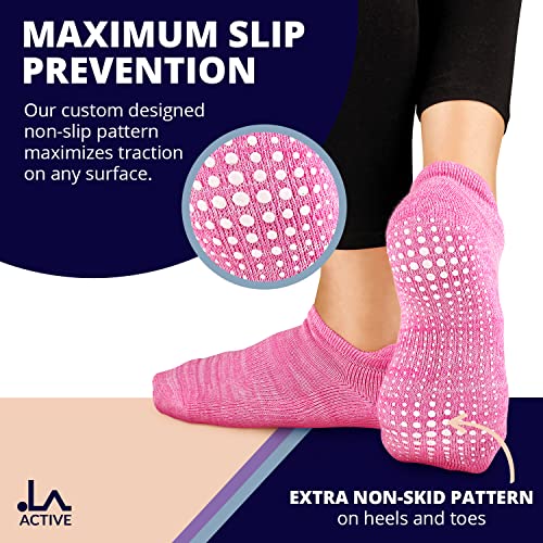  Pilates Socks with Grips for Women, Non Slip Grip
