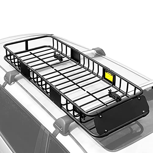X AUTOHAUX 4 PCS Universal Roof Box U Bolt Clamps Rooftop Cargo Carrier  Rack Bolts 83mm Internal Width W/ 8 Lock Nuts and 2 Straps Cargo Carrier
