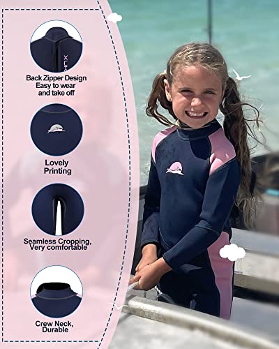 XUKER Wetsuits Kids 3mm, Neoprene Wet Suits for Kids in Cold Water Full  Body Dive Suit for Diving Snorkeling Surfing Swimming Canoeing(Pink,12)