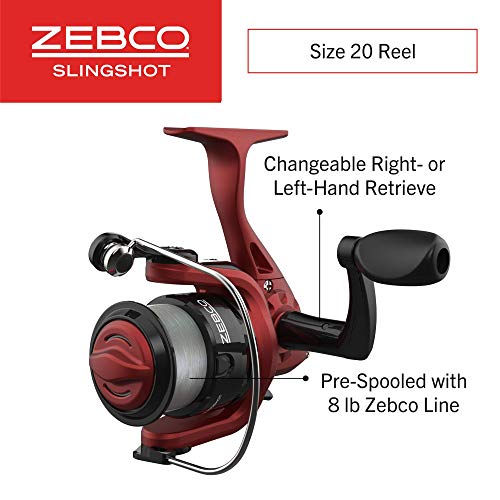 Zebco Slingshot Spinning Reel and Fishing Rod Combo, 6-Foot 2-Piece Fishing  Pole, Size 20 Reel, Changeable Right