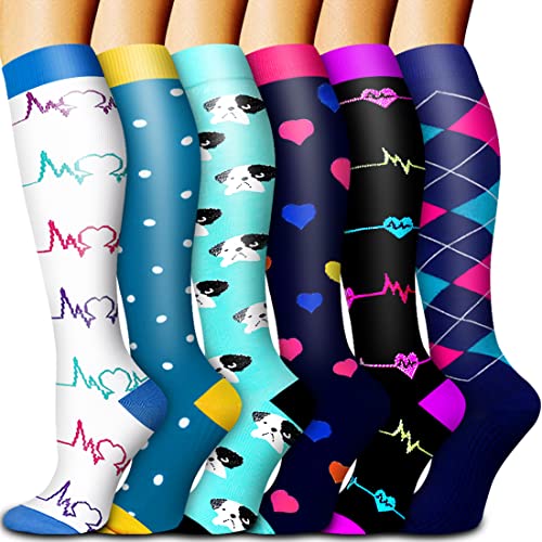 HLTPRO 4 Pairs Compression Socks for Women & Men - Best Support