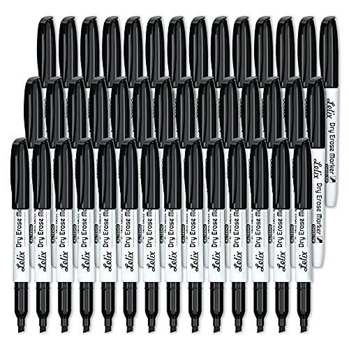 Volcanics Dry Erase Markers Low Odor Fine Whiteboard Markers Thin Box of 12, 10 Colors