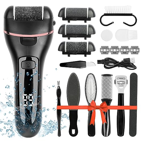 WOVTE Foot Scraper, Stainless Steel Foot Files Callus Remover Pedicure  Callus Shaver with 10 PCS Replacement Blades for Hard Skin Remover Foot  Scrub