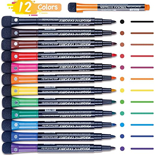  maxtek Black Dry Erase Markers Ultra Fine Tip, 0.7mm, Low  Odor, Extra Fine Point Dry Erase Markers for Planning Whiteboard, Calendar  Boards, Whiteboard Markers for School Supplies (12 Count) 