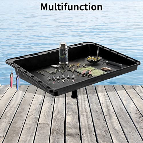 Xproutdoor Bait Board with Mount Bracket, Fishing Fillet Table/Lure Table  with Hanging Holes for Gear Storage, Bait Cutting Board Black
