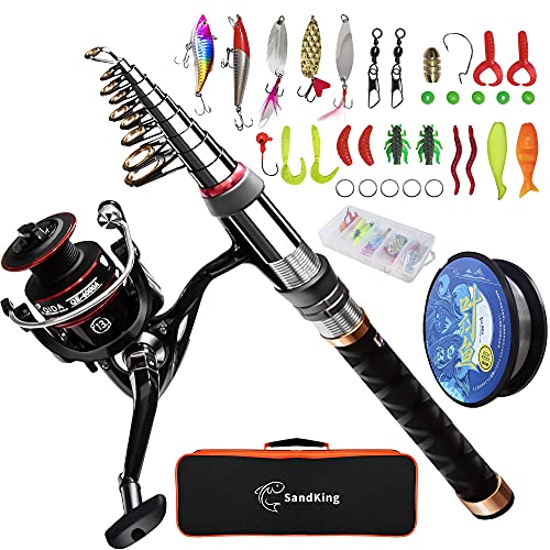 Comprar Fishing Rod and Reel Combo - 6.9ft Telescopic Spincast Rod with Left  Handed Baitcasting Reel Combos - Sea Saltwater Freshwater Ice Bass Fishing  Tackle Set - Fishing Rods Kit en USA