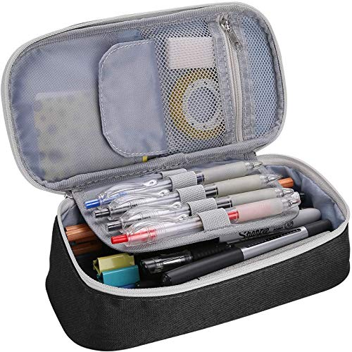 ProCase Big Capacity Pencil Case Pen Bag, Handheld Pencil Holder Pouch Pen Organizer Students Stationery Pouch with Durable Zipper Multi