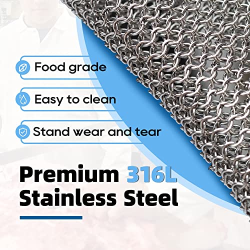 Schwer Stainless Steel Metal Mesh Chainmail Cut Resistant Glove for Food  Handling, Meat Cutting Butchers Slicing Chopping Restaurant Work Safety(XXL)