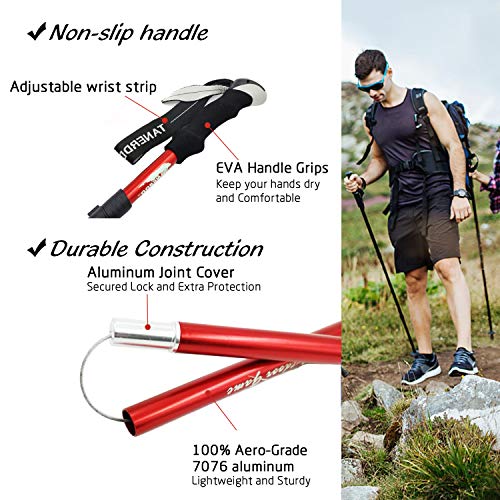 TheFitLife Collapsible Trekking Poles for Hiking – Lightweight Folding