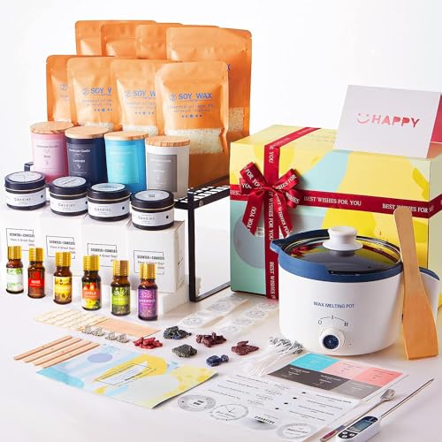 SAEUYVB Candle Making Kit, Full Set - Soy Wax, Candle Wick, Stirring Spoon,  4.4 oz Candle Jar & More - DIY Starter Scented Candles Making Kit