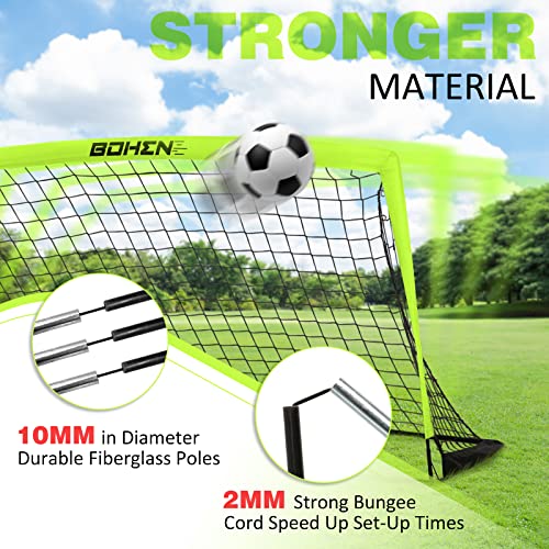 BOHEN Portable Soccer Goal for Kids - 6x4FT Foldable Soccer Net