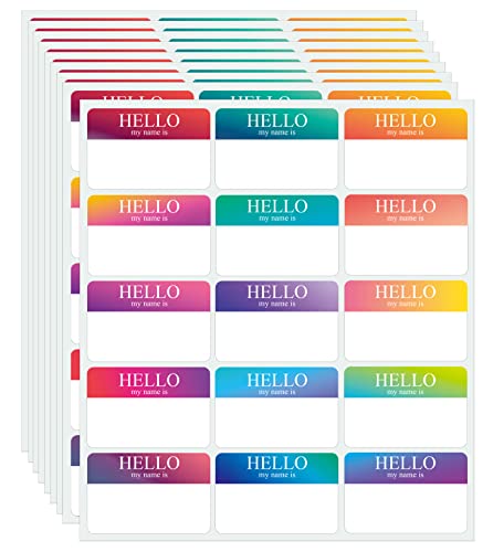 300 Pcs Adhesive Name Tag Labels Stickers, 3.5 x2.3 Colored Blank Name Tag  Category Tags for Office, School, Meeting, Kindergarten, Teachers, Parties,  Warehouses, Clothes and Mailing 