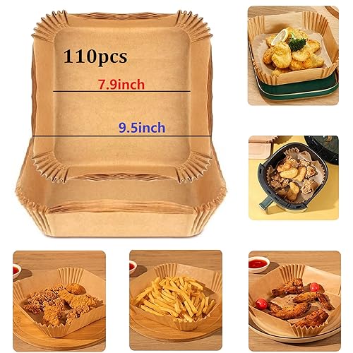 150PCS Air Fryer Disposable Paper Liner,Round Non-stick Disposable Air Fryer  Liners, Baking Paper for Air Fryer Food Grade for Baking Roasting Microwave  - (Natural & 6.3inch) 