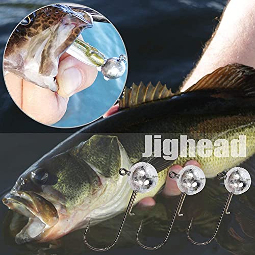 Lures for Bass Jig Head Soft Swimbait, 3-Pack 3 Colors Plastic Bait