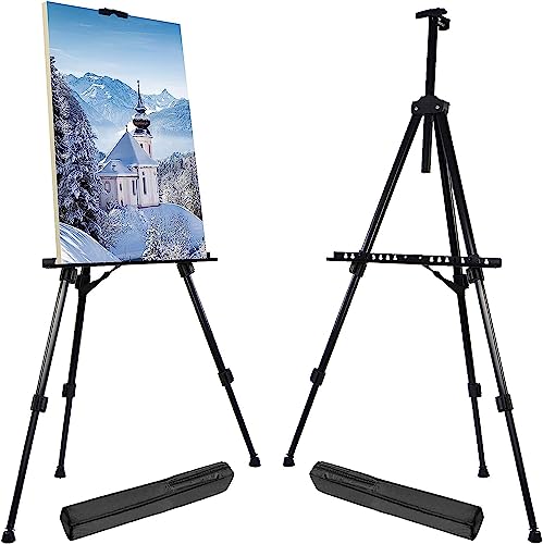 RRFTOK Artist Easel Stand,Metal Tripod Adjustable Easel for Painting  Canvases Height from 21 to 66with Reinforced Triangle,Carry Bag for  Table-Top/Floor Drawing and Didplaying : : Home