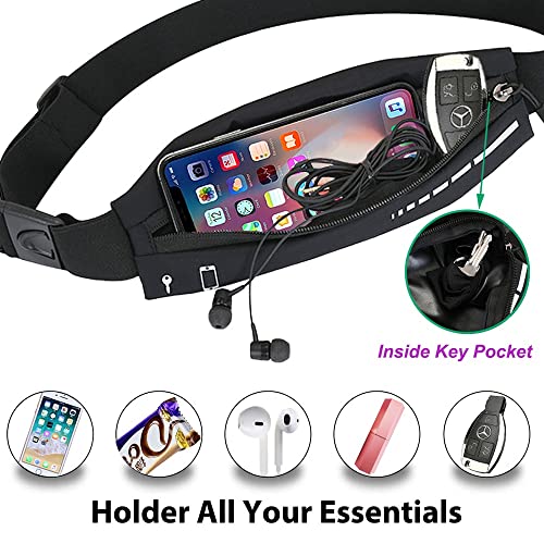 AIKENDO Running Pouch Belt Waist Pack Bag,Workout Fanny Pack,Bounce Free  Jogging Pocket Belt–Travelling Money Cell Phone Holder for Running