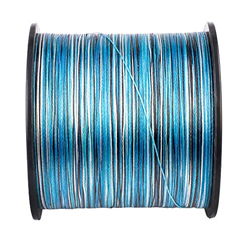  HERCULES Super Strong 1000M 1094 Yards Braided Fishing Line 8  LB Test For Saltwater Freshwater PE Braid Fish Lines 4 Strands - Blue, 8LB