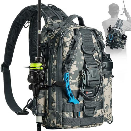 Piscifun Fishing Tackle Backpack with Rod & Gear Holder