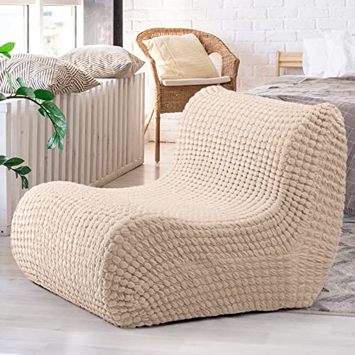 Homguava Bean Bag Chair Sofa Memory Foam Pre-Filled Bean Bag Chairs Stuffed  Beanbag Sofa Lazy Bean Bag Sofa for Adults, Teens for Gaming, Reading 