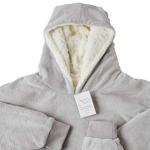 Sienna Hooded Blanket with Ultra Soft Sherpa Lining Warm Cosy Blanket  Oversized Thermal Throw Hoodie