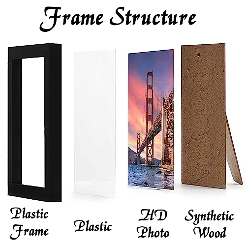 8x10 Picture Frame Brown Set of 6, Display Pictures 5x7 With mat or 8x10  Without Mat