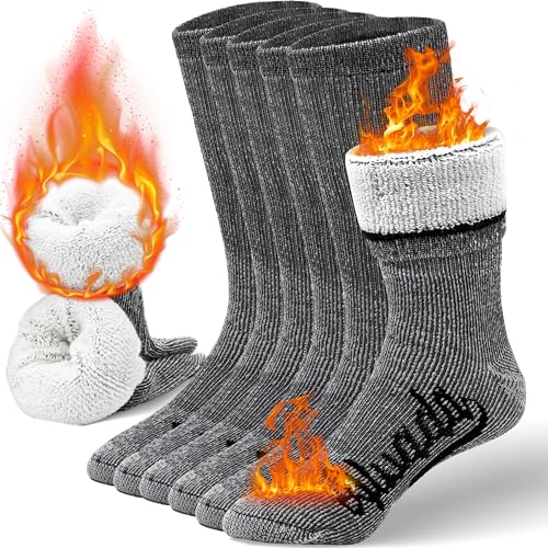 AIvada 80% Merino Wool Hiking Socks Thermal Warm Crew Winter Sock for Men  Women 3 Pairs ML